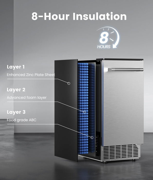 ecozy 15" Under Counter Ice Maker Machine IM-SB801A