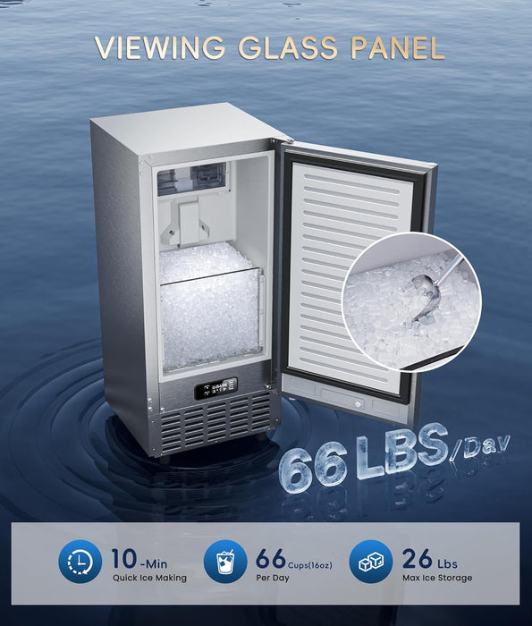 ecozy Under Counter Nugget Ice Maker Machine IM-NB661A