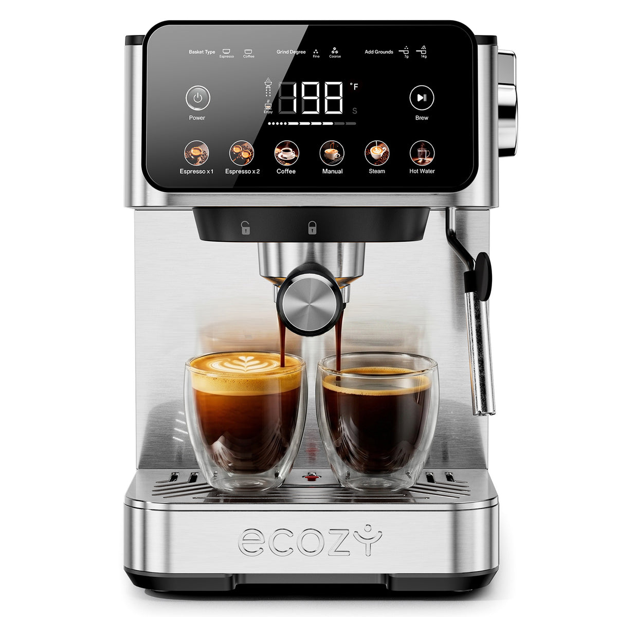 ecozy Brezzano Core 2-in-1 Espresso Machine 20 Bar CM-PM112C — Ecozy