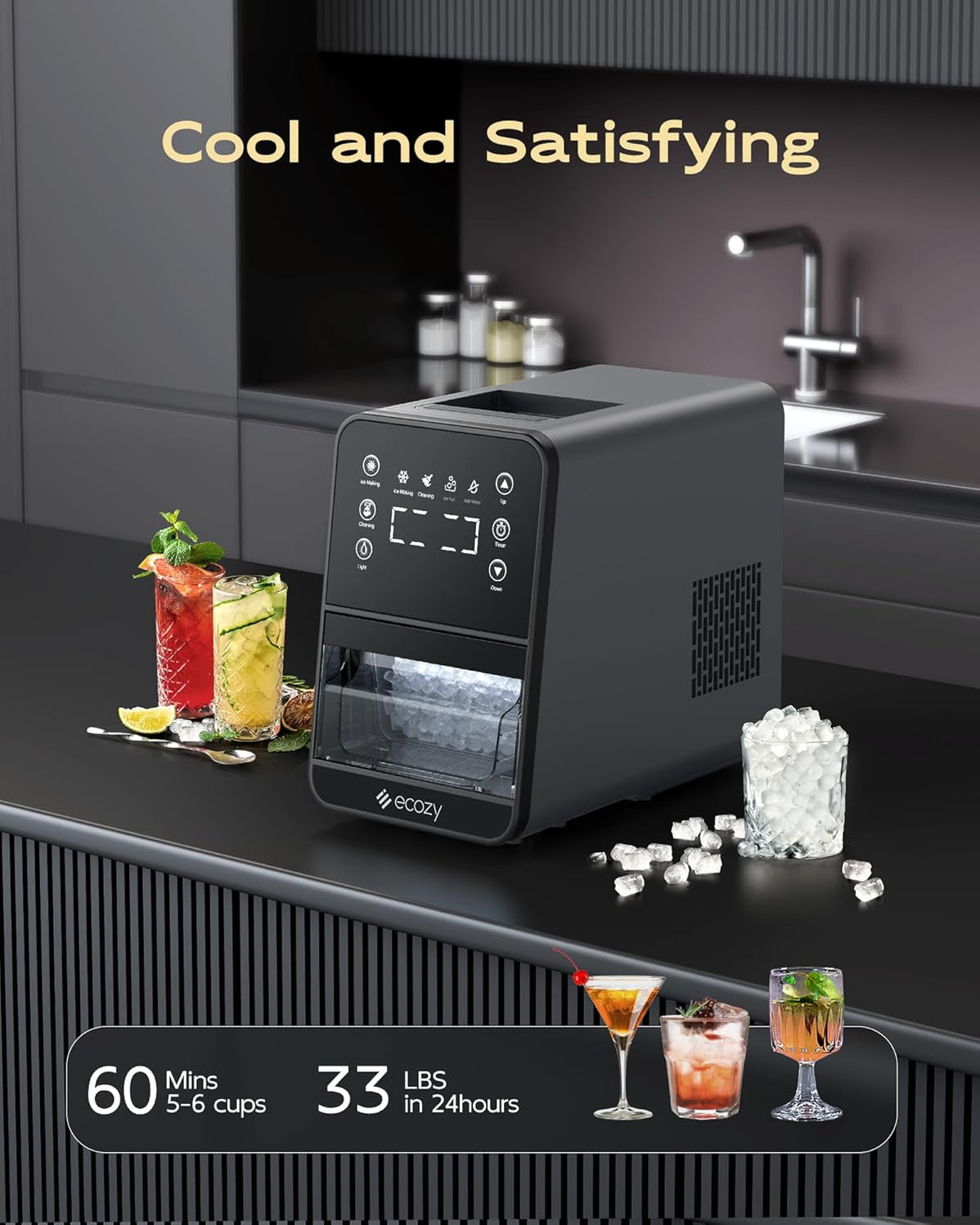 ecozy Nugget Ice Maker Countertop IM-NS331A — Ecozy
