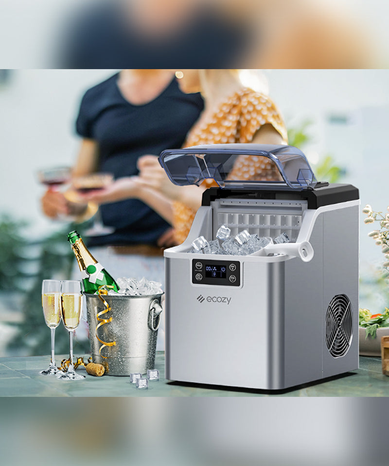 ecozy Portable Ice Maker: Countertop Chilling, Simplified!