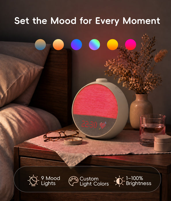 ecozy Lumo Ultra Smart Sunrise Alarm Clock with DIY Pixel GIFs AC-SCE70S