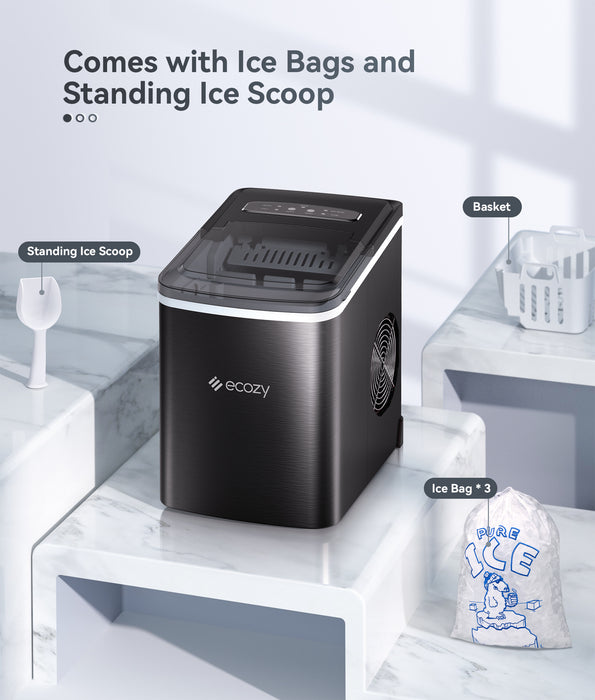  ecozy Portable Ice Maker Countertop, Self-Cleaning Ice