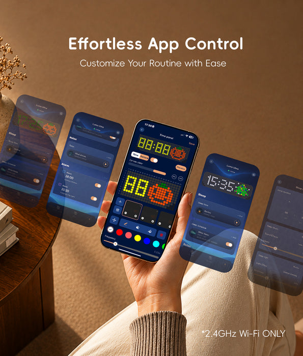 ecozy Lumo Ultra Smart Sunrise Alarm Clock with DIY Pixel GIFs AC-SCE70S