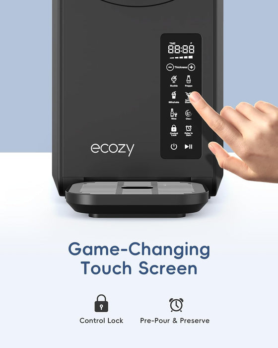 ecozy Slushie Machine 24-Hour Timer & Cooling, No Ice Needed, 68 oz Slushy Machine for Home with Touch Screen, Auto Cleaning, 5 Preset Programs Frozen Drink Maker for Margaritas, Frappés, Milkshake