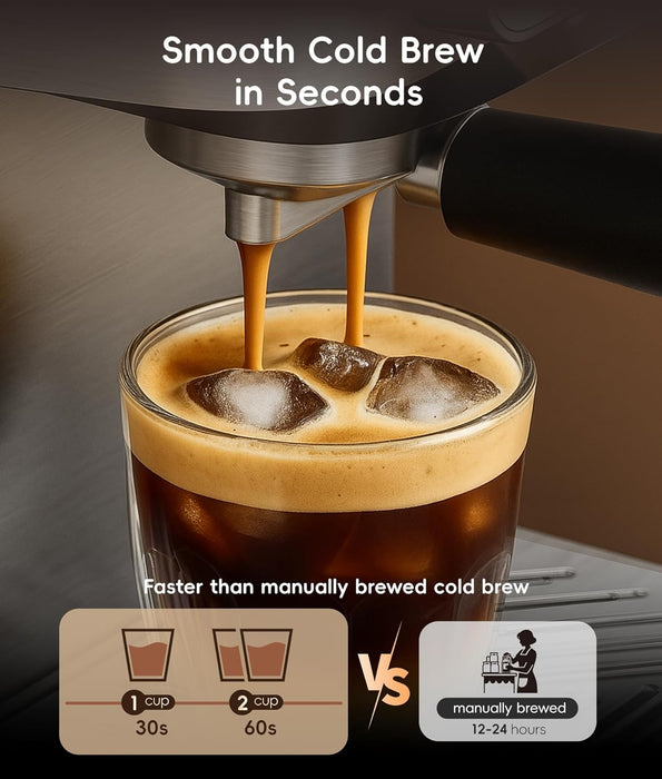 ecozy 4-in-1 Espresso Machine and Coffee Maker Combo with Milk Frother