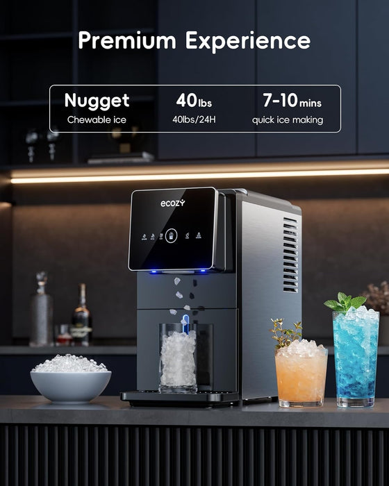 ecozy Mistalo Drop Slim Nugget Ice Makers Dispenser Countertop IM-ND332C