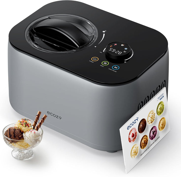 ecozy Ice Cream Maker, 2.1 Pint No Pre-Freezing with Automatic Compressor  IC-HI103C