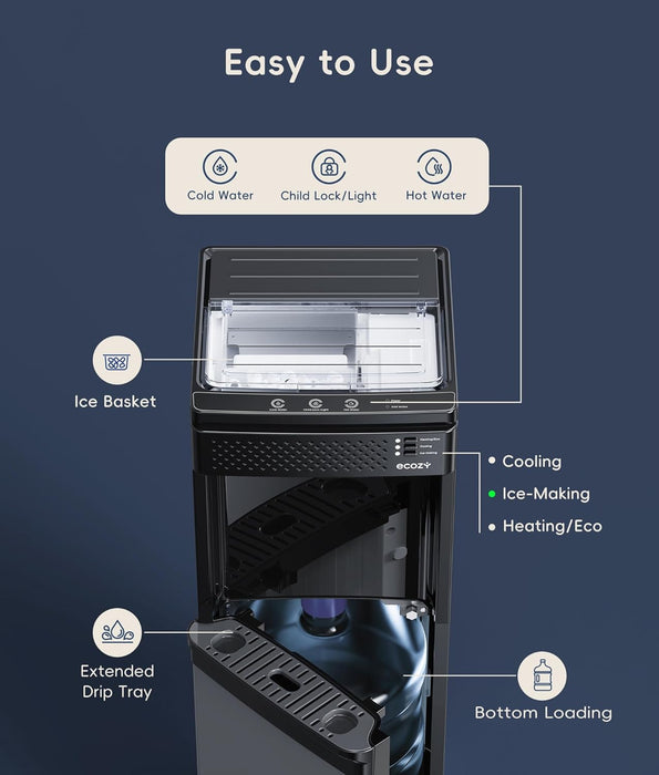 ecozy 4-in-1 Water Dispenser with Ice Maker WC-BW342C