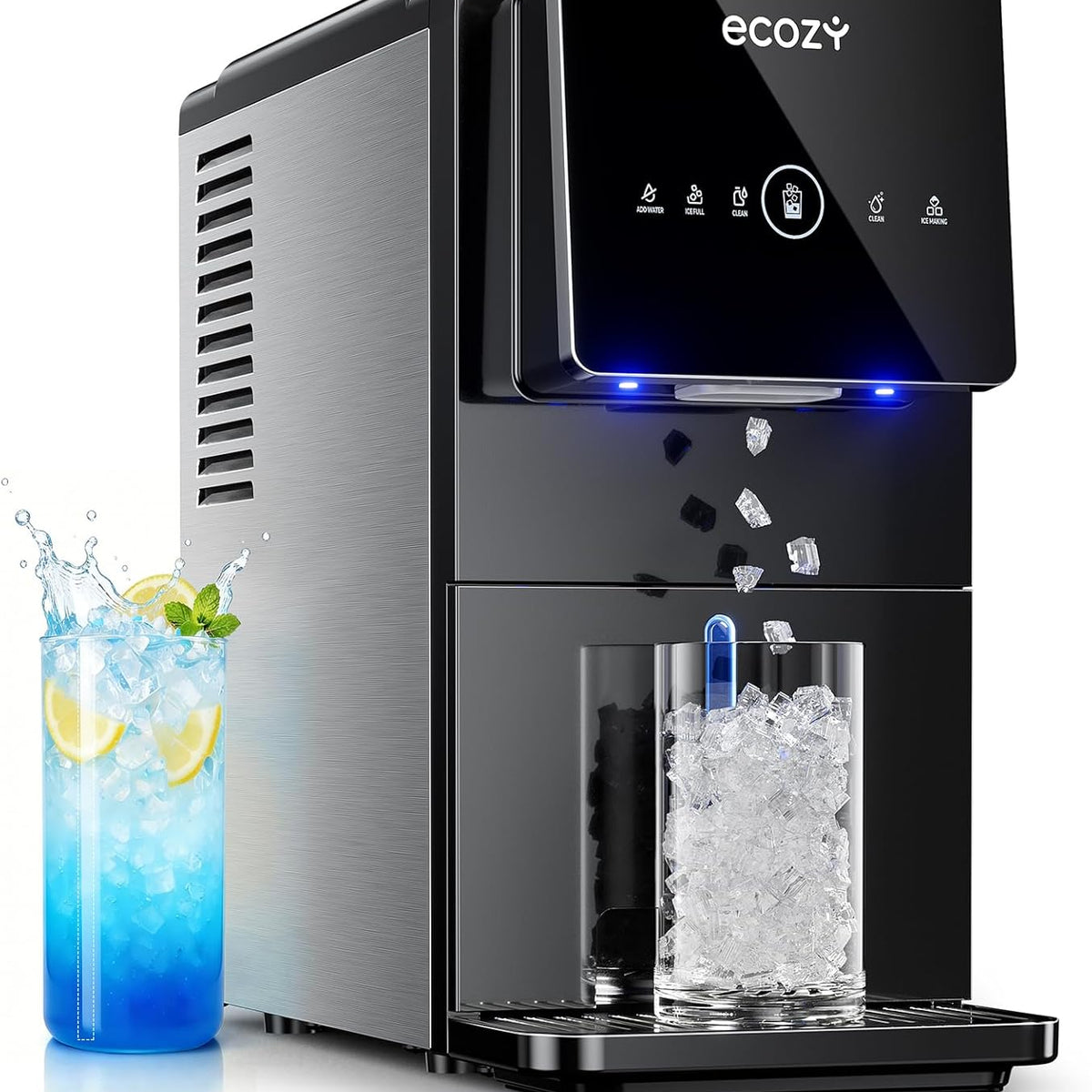 ecozy Mistalo Drop Slim Nugget Ice Makers Dispenser Countertop IM