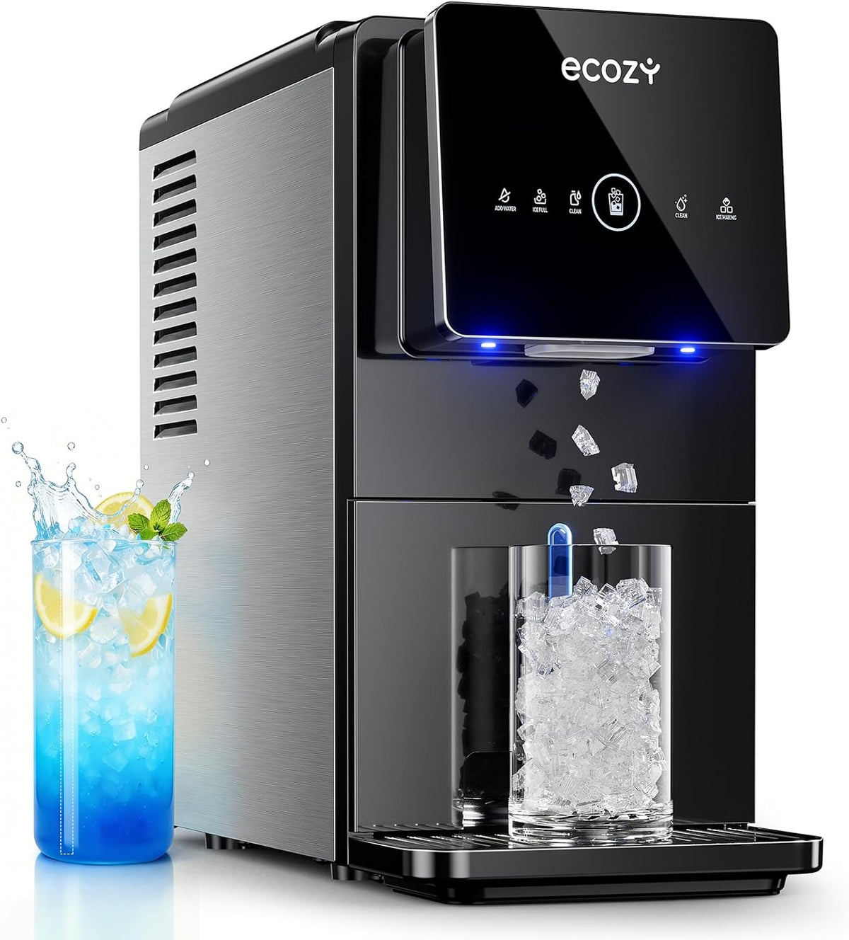 ecozy Mistalo Drop Slim Nugget Ice Makers Dispenser Countertop IM