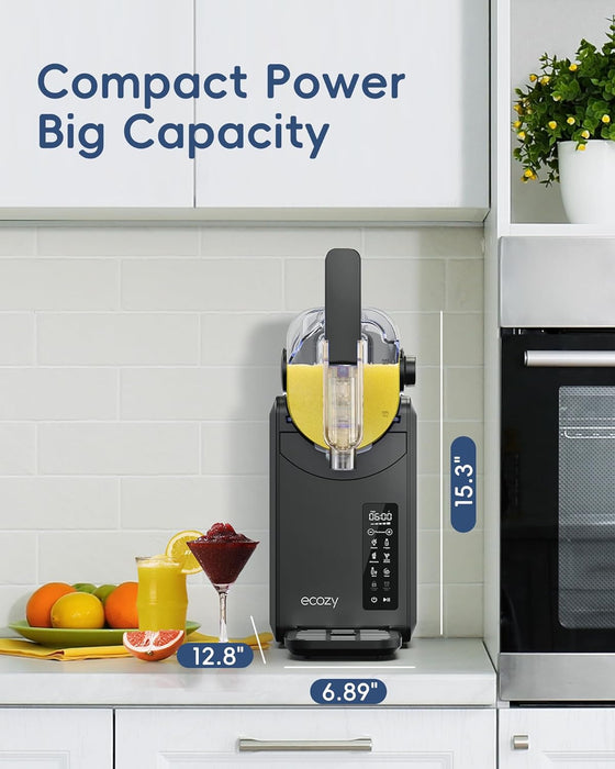 ecozy Slushie Machine 24-Hour Timer & Cooling, No Ice Needed, 68 oz Slushy Machine for Home with Touch Screen, Auto Cleaning, 5 Preset Programs Frozen Drink Maker for Margaritas, Frappés, Milkshake