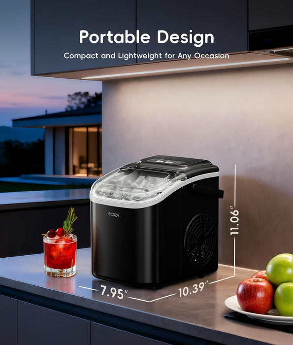 ecozy Portable Countertop Ice Maker, 8 Cubes in 6 Mins IM-BS262C
