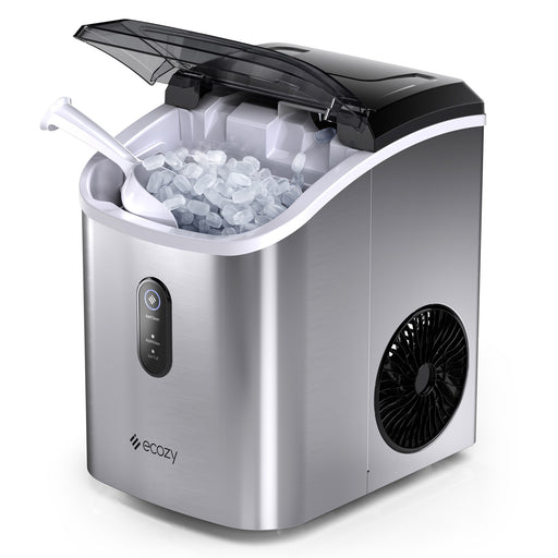 HiCOZY Countertop Ice Maker, Ice in 6 Mins, 24 lbs/day, Portable & Compact with Self-Cleaning, Ice Scoop, and Basket