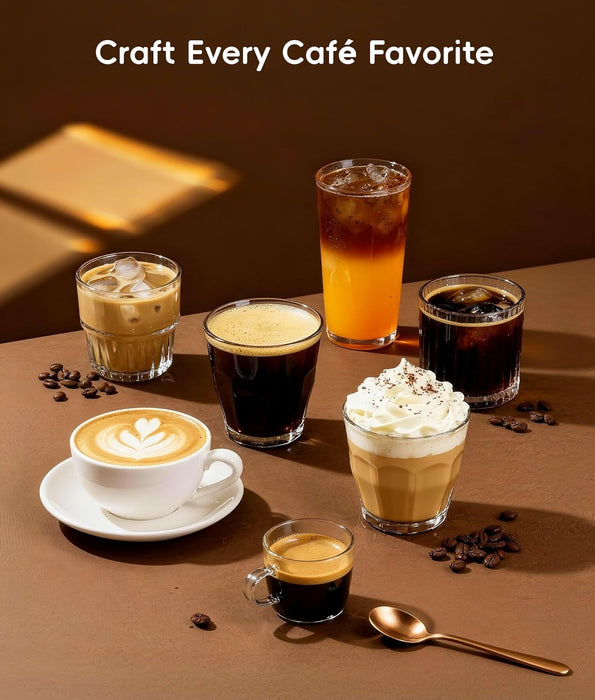 ecozy 4-in-1 Espresso Machine and Coffee Maker Combo with Milk Frother