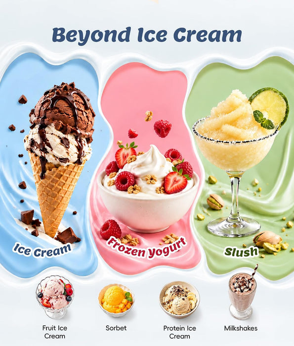 ecozy Ice Cream Maker, 2.1 Pint No Pre-Freezing with Automatic Compressor  IC-HI103C