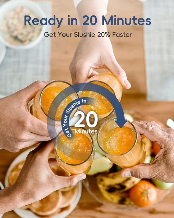 ecozy Slushie Machine 24-Hour Timer & Cooling, No Ice Needed, 68 oz Slushy Machine for Home with Touch Screen, Auto Cleaning, 5 Preset Programs Frozen Drink Maker for Margaritas, Frappés, Milkshake