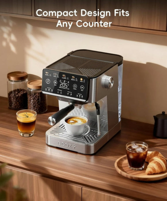 ecozy 4-in-1 Espresso Machine and Coffee Maker Combo with Milk Frother