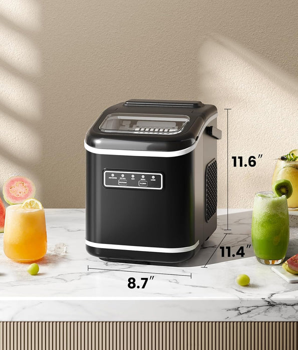 ecozy Smart Ice Maker, Portable Ice Makers Countertop with App Remote & Voice Control, 9 Bullet Ice Cubes in 6 Mins, 26lbs/24Hrs, Self-Cleaning, Quiet Ice Maker Machine for Home Kitchen Office RV