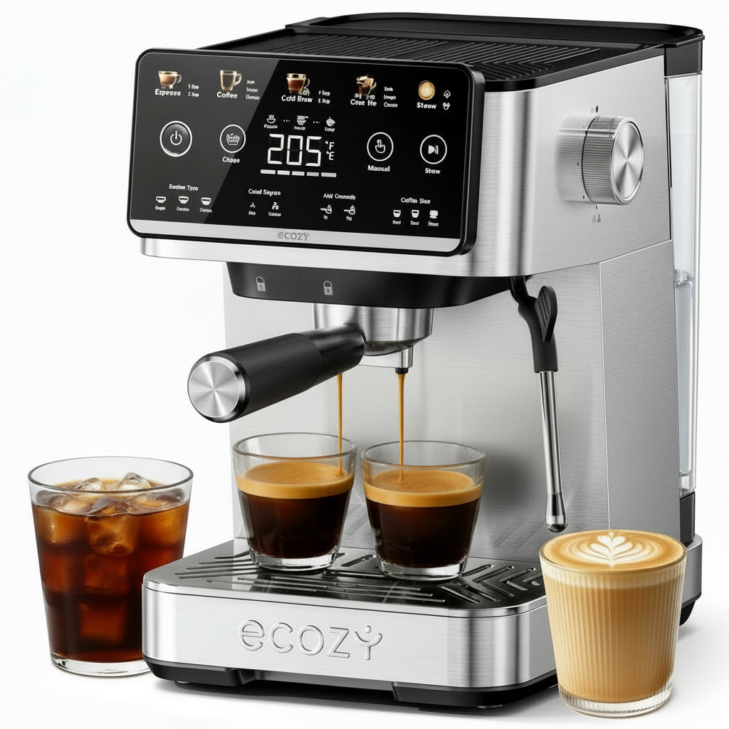 ecozy Brezzano Elite 4-in-1 Espresso Machine and Coffee Maker