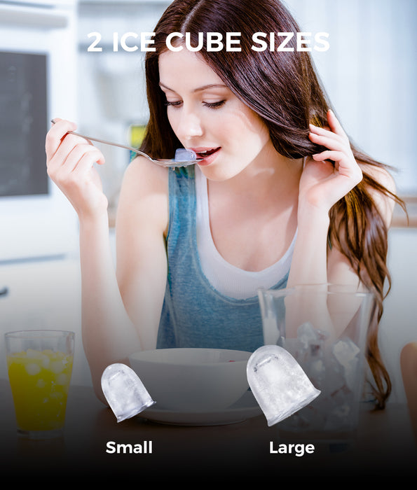 ecozy Countertop Ice Maker, Portable Ice Maker with Self-Cleaning, 9 Bullet Ice Cubes in 6 Mins, 26lbs/24Hrs, Ice Maker Machine with Ice Bags, Handle, Standing Scoop and Basket, Black