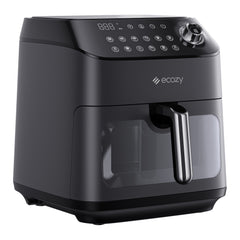 ecozy Air Fryer 6 Quart with See-Through Window Smart Wifi (100 Recipes) Dishwasher  Safe, Black 